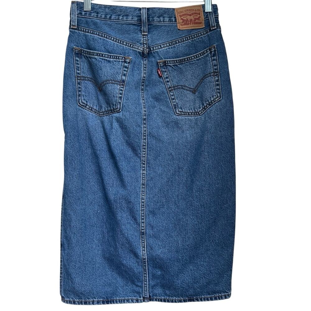 Levi’s Denim Side Slit Midi Skirt 26 Medium Wash - Picture 4 of 4
